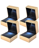Yescom Led Ring Box Jewelry Wedding Engagement Proposal Lighted Pin Coin Case 4 Pack