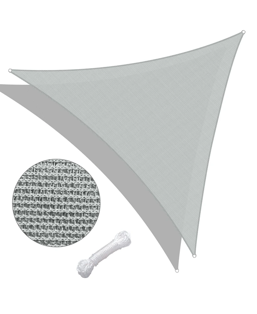 Yescom 25 Ft 97% Uv Block Triangle Sun Shade Sail Canopy Cover Net for Patio Poolside