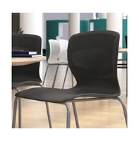 Emma+Oliver Arcana Series Set Of 5 Heavy Duty 770 Lb. Capacity Ergonomic Polypropylene Stack Chair With Lumbar Support And Steel Frame