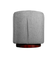 Wyn Upholstered Club Style Barrel Chair With Sloped Armrests And 360 Degree Swivel Base A Vinyl Wrap