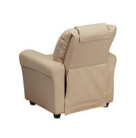 Contemporary Kids Recliner Chair With Cup Holder And Headrest