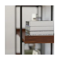 Madison Industrial Style 3 Tiered Shelving Unit With Metal Frame And Raised Border - 35"H