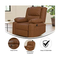 Recliner With Bustle Back And Padded Arms