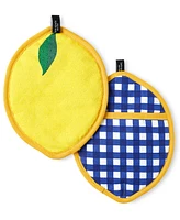 Kate Spade New York Lemon Party and Spring Gingham Pot Holder 2-Pack