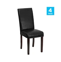 Vallia Series Set Of 4 Panel Back Parson's Chairs For Kitchen, Dining Room And More