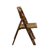 Bamboo Folding Chairs | Set Of 2 Bamboo Wood Folding Chairs
