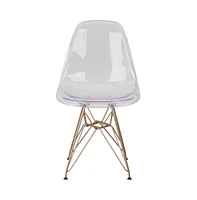 Ghost Chair With Gold Metal Base