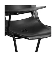 Emma+Oliver Ergonomic Shell Chair With Right Handed Flip-Up Tablet - Arm Desk