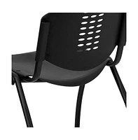 880 Lb. Capacity Plastic Stack Chair With Oval Cutout Back