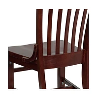 Emma+Oliver School House Back Wooden Restaurant Dining Chair