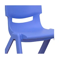 2 Pack Plastic Stackable School Chair With 10.5"H Seat, Preschool