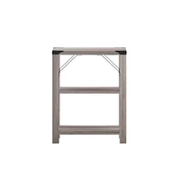 Merrick Lane Green River Modern Farmhouse Engineered Wood End Table With Two Tiered Shelving And Powder Coated Steel Accents