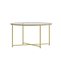 Fairdale Coffee Table With Round Cross Brace Frame