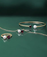 Audrey by Aurate Cultured Freshwater Pearl (5mm) & Rhodolite (5/8 ct. t.w.) Two Stone Ring in Gold Vermeil, Created for Macy's
