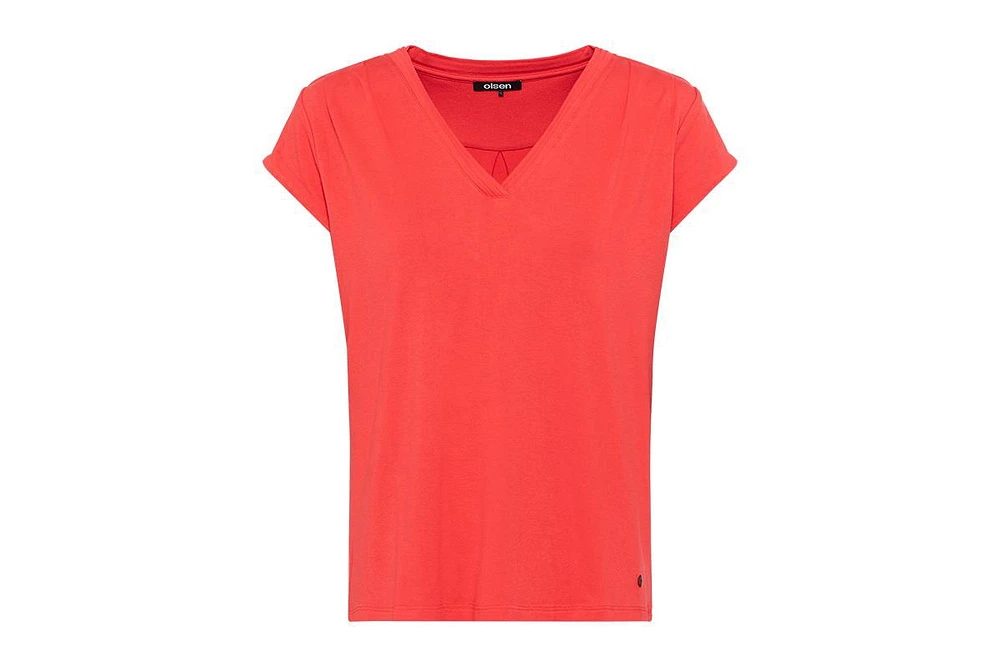 Olsen Women's Cap Sleeve Solid T-Shirt