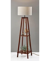 Adesso 59.75" Wood Kirby Shelf Floor Lamp