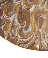 Rosemary Lane Gold Metal Plate Wall Decor with Embossed Details, 32" x 2" x 32"