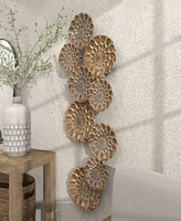 Rosemary Lane Gold Metal Plate Wall Decor with Embossed Design, 19" x 3" x 50"