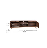 Emma+Oliver Beverly Mid-Century Modern Wooden Tv Stand With Soft Close Doors, Shelf