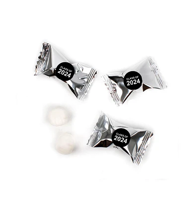 Just Candy Graduation Candy Mints Party Favors Silver Individually Wrapped Buttermints Class of 2024