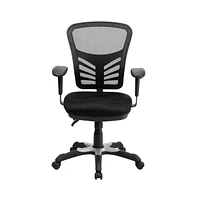 Emma+Oliver Mid-Back Mesh Multifunction Executive Swivel Ergonomic Office Chair With Adjustable Arms