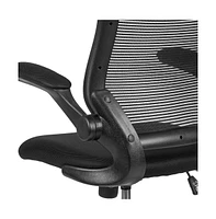 Emma+Oliver Mid-Back Mesh Ergonomic Drafting Chair With Foot Ring And Flip-Up Arms