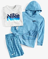 Nike Toddler & Little Boys Club Fleece Textured Slogan-Print Shorts