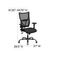 Emma+Oliver Big & Tall 400 Lb. Rated Mesh Executive Swivel Ergonomic Office Chair With Adjustable Arms