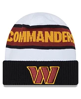 New Era Men's White/Black Washington Commanders 2023 Sideline Tech Cuffed Knit Hat