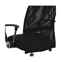 Emma+Oliver Mid-Back Mesh Swivel Task Office Chair With Lumbar Support Band And Arms