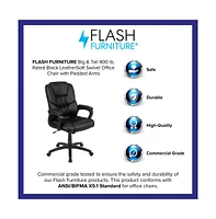 Emma+Oliver Big & Tall 400 Lb. Rated Leathersoft Office Chair - Desk