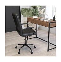 Milano Contemporary Mid-Back Home Office Chair With Padded Arms