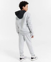 Jordan Big Boys Logo Embossed Heathered Fleece Hoodie Logo Print Heathered Fleece Joggers Created For Macys