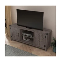 Merrick Lane Cambria Barn Door Style 59" Tv Stand For Up To 65"