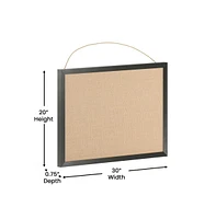 Clarey Linen Display Board With Wooden Frame And Push Pins