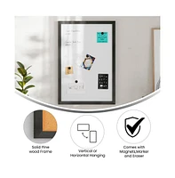 Cilla Magnetic Wall Mounted White Board with Wood Frame