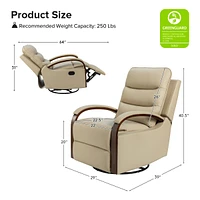 Abraham Wooden Arm Manual Recliner