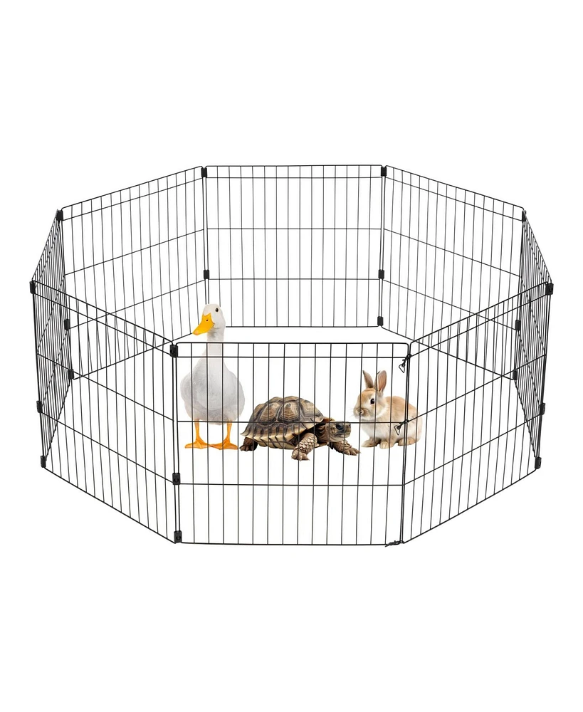 Iris Usa 24" Exercise 8 Panel Wire Metal Pet Playpen for Dog