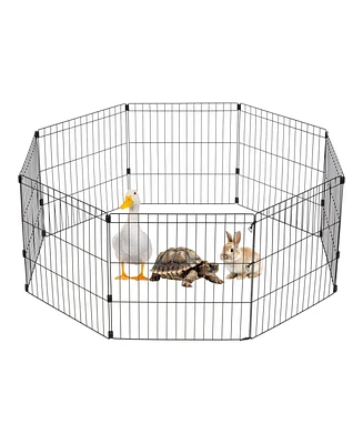 Iris Usa 24" Exercise 8 Panel Wire Metal Pet Playpen for Dog