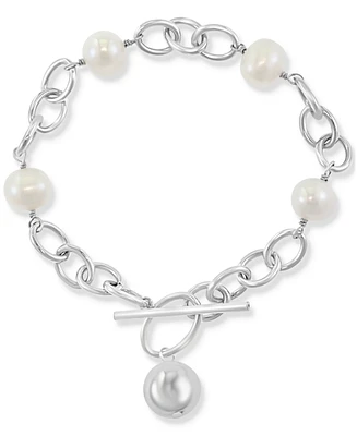 Effy Freshwater Potato Pearl (8mm) Open Link Toggle Bracelet in Sterling Silver