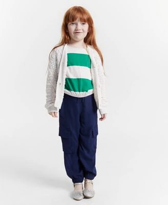 Epic Threads Toddler Girls Open Stitch Cardigan Rugby Stripe Side Tie Top Cargo Jogger Pants Created For Macys