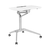 Emma+Oliver Mobile Sit-Down, Stand-Up Ergonomic Computer Desk - Standing Desk