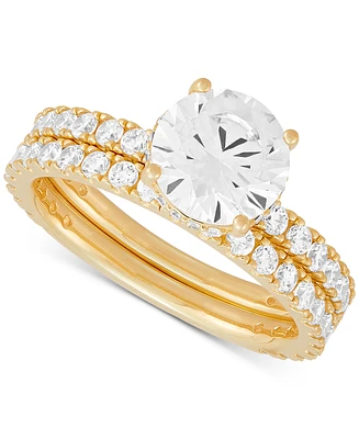 Arabella Cubic Zirconia Bridal Set in 14k Gold-Plated Sterling Silver