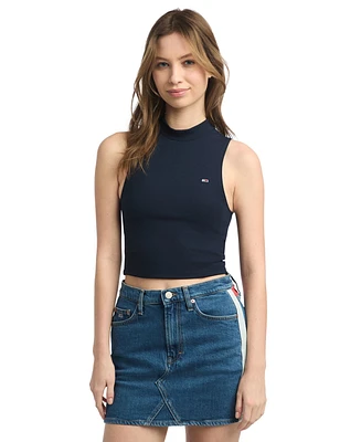 Tommy Jeans Women's Cropped Mockneck Sleeveless Top