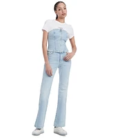 Tommy Jeans Women's Strapless Zip-Front Denim Top