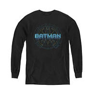 Batman Boys Youth Bat Tech Logo Long Sleeve Sweatshirts