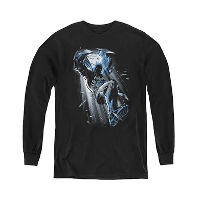 Batman Boys Youth Bat Crash Long Sleeve Sweatshirts