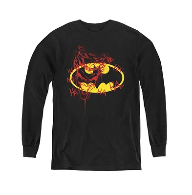 Batman Boys Youth Joker Graffiti Long Sleeve Sweatshirts
