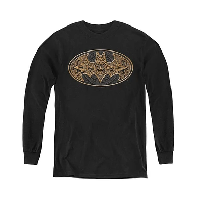 Batman Boys Youth Aztec Bat Logo Long Sleeve Sweatshirts