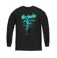 Batman Boys Youth Blue Bat Long Sleeve Sweatshirts